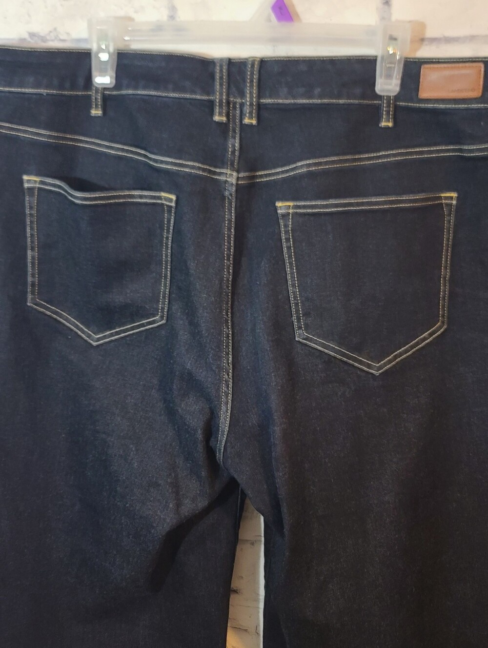 Lands' End Mid Rise Wide Leg Crop Jeans Dark Wash Blue Sz 22W - Picture 3 of 6